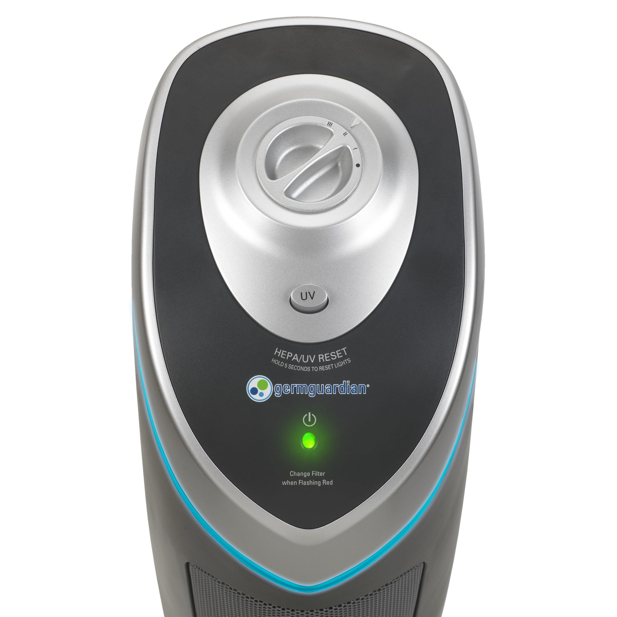 GermGuardian 915 Sq. ft. HEPA Pure Tower Air Purifier with UV-C, Gray, AC5000E