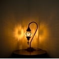 thumbnail image 3 of Selenly 14.5" Handcrafted Turkish Mosaic Lamp, Portable, Brown, 3 of 5