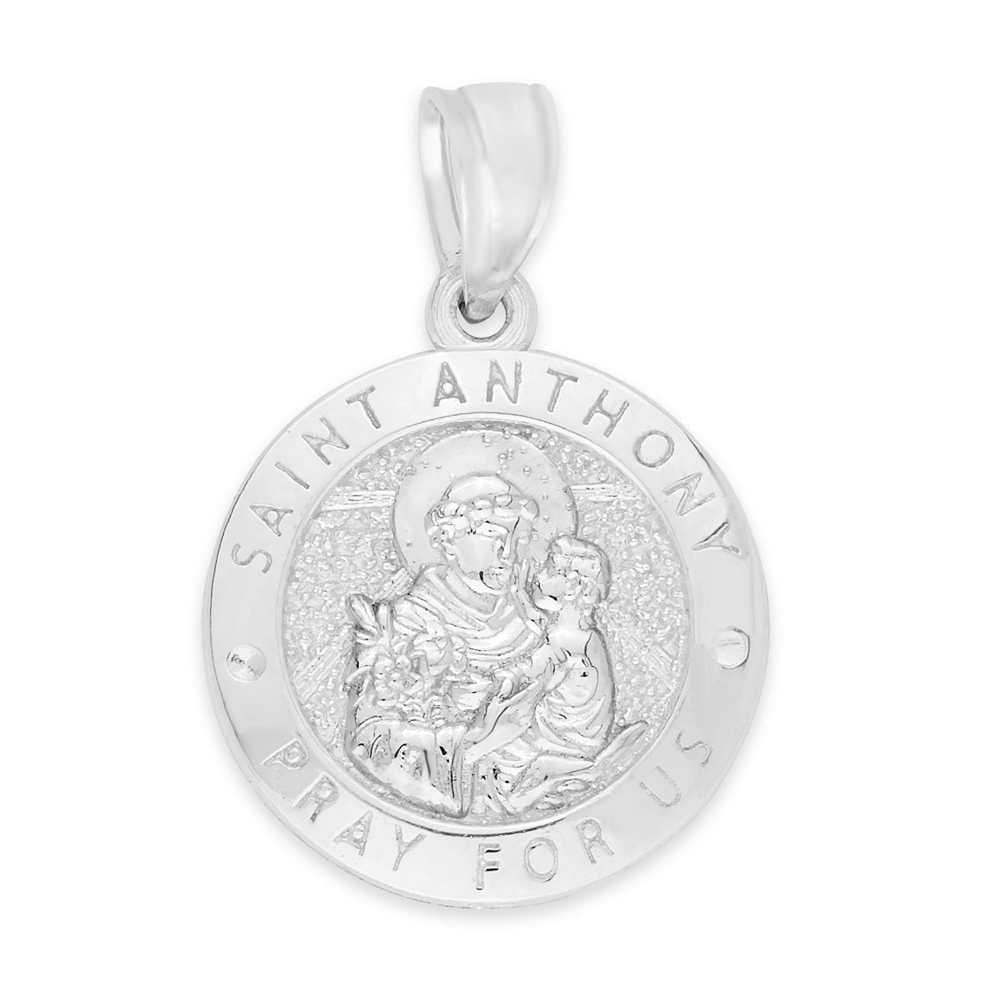 Solid 925 Sterling Silver Catholic Patron Saint Christopher Pendant Charm  Medal - 23mm x 15mm
