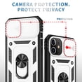 thumbnail image 6 of JTCASES for iPhone 11 Case, Sliding Camera Cover+ Rotating Ring Kickstand + Magnetic Car Mount + Inside Card Holder, Bracket Shockproof Frame Anti-drop PC TPU Heavy Duty Protection, Black/Silver, 6 of 11
