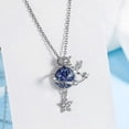 thumbnail image 4 of Collar con colgante de estrella, luna y cristal en plata 925 con sello para mujer., 4 of 5