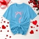 thumbnail image 2 of Primavera Top Mujeres Moda Casual Nueva Cinta de Arco Impresa Cuello Redondo Camiseta de Manga Corta, Camiseta de Cuello Tripulado, 2 of 8