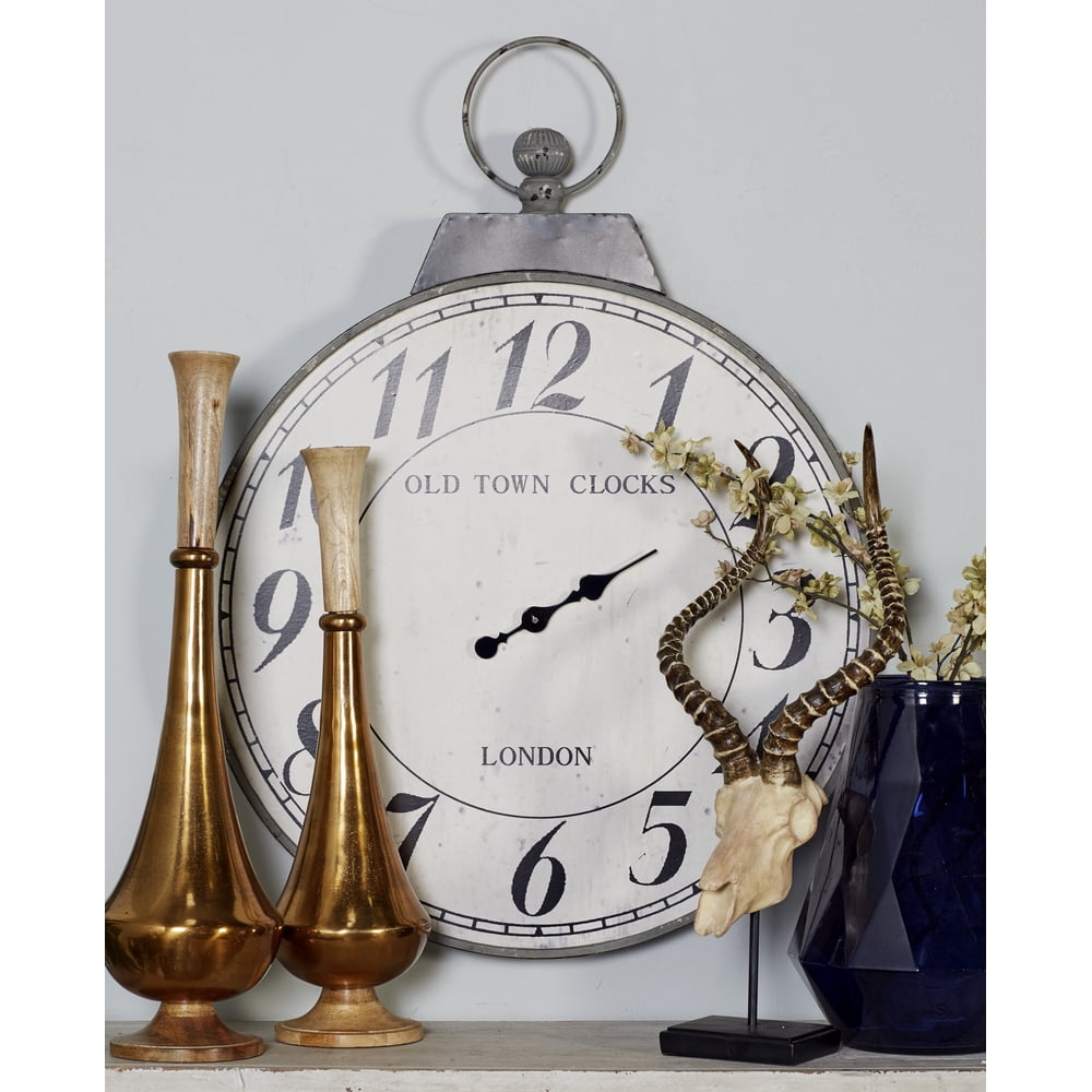 DecMode 38 x 28 inch traditional iron reproduction style wall clock