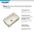 thumbnail image 6 of Houzer Platus 30 in Biscuit Fireclay Apron Front Farmhouse Single Bowl Kitchen Sink - PTS-4118 BQ, 6 of 9