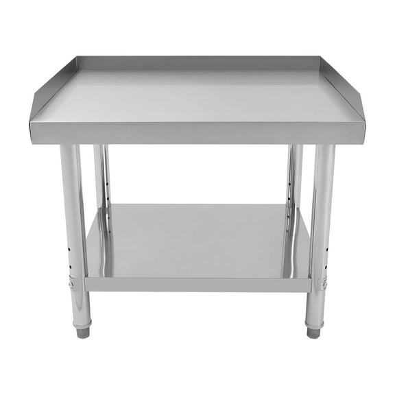 Stainless Steel Work Table with Backsplash and Sidesplashes 30x24 Metal Commercial Kitchen Table with Undershelf and Adjustable Feet for Restaurant Heavy Duty Kitchen Prep Table for Garage