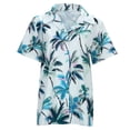 thumbnail image 4 of Beach Womens T Shirts 2026 Summer Fashionable Short Sleeve Button Down Lapel Collared Tropical Shirt Vacation Tees, 4 of 8