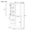 thumbnail image 6 of Resenkos Storage Cabinet,Kitchen,Pantry Cabinet,Tall and Wide Storage Cabinet with Doors for Bathroom/Office, Three Drawers, Black, 6 of 12