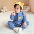 thumbnail image 5 of Esaierr Girls Boys Velvet Onesie Jumpsuit for Baby Newborn Thermal Underwear Pajamas, Easy to Close Sleepers Infant Fall Winter Bodysuit for 0-24 Months, 5 of 9