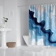 thumbnail image 2 of Blue Wave Marble Pattern Shower Curtain 72"x84" ,Bathroom Decorative Shower Curtains Set with 12 Hooks,Modern Waterproof Washable Shower Curtain, 2 of 6