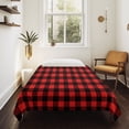 thumbnail image 4 of Black Red Plaid Tapestry for Bedroom Wall Hanging Tapestry, Vintage Rustic Buffalo Checked Gingham Ceiling Backdrop Tapestries Poster Blanket Wall Decor for Teens Room Living Room Dorm 51" x 59", 4 of 8