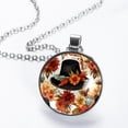 thumbnail image 2 of Thanksgiving Hat Elegant Glass Design Womens Necklace Circle Pendant, 2 of 5