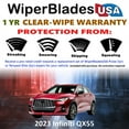 thumbnail image 2 of 2023 Infiniti QX55 Beam Wiper Blades Wipers w/1yr Warranty (Set of 3) w/Rear Wiper (WiperBladesUSA), 2 of 5
