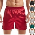 thumbnail image 3 of YYDGH Mens Satin Boxers Lounge Shorts Solid Color Sleepwear Casual Silky Pajama Shorts Bottom Lounge Sleep Shorts for Men, 3 of 3