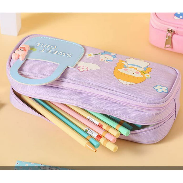 Home Times Pencil Case Big Capacity Pencil Bag 3 Compartments Pencil Pouch  Oxford Stationery Storage Pen Bag, Pencil Case for Girls and Boys Students
