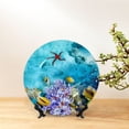 thumbnail image 6 of Disketp Corals and Tropical Fish Ceramic Plate Dinner Plates Bone China Decorative Plates Art Ceramic Ornaments for Wall Hanging Decoration -8in, 6 of 6