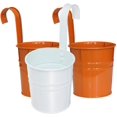 thumbnail image 1 of 3 Pcs Hanging Flower Pots Metal Iron Bucket Planter for Railing Fence Balcony Garden Home Decoration Flower Holders, 1 of 1