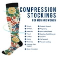 thumbnail image 2 of FORMRS Womens Knee High Socks Casual Long Thick Travel Daily Wear, 2 Pairs, Colorful Flowers Pattern, 2 of 6