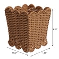 thumbnail image 4 of happimess Silas Modern Farmhouse Resin 3.3-Gallon Tapered Square Wicker Waste Basket with Scalloped Edge, Natural (Set of 2), 4 of 6