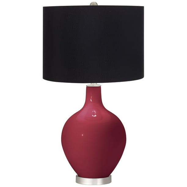 Color Plus Antique Red Black Shade Ovo Table Lamp Com Shade Ovo Table Lamp, Red And Black Lamp Shade