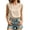 #0151-Beige, variant on Tank Tops for Women Round Neck Ruffle Trim Side Drawstring Hem Plain Crinkle Fabric Sleeveless Tops for Women Cropped Fit Everyday Casual Stretchy Camisole Tops for Women
