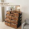 thumbnail image 5 of SUGIFT 10 Drawers Dresser for Bedroom, Fabric Storage Organizer Unit for Living Room, Hallway (Rustic Brown), 5 of 8