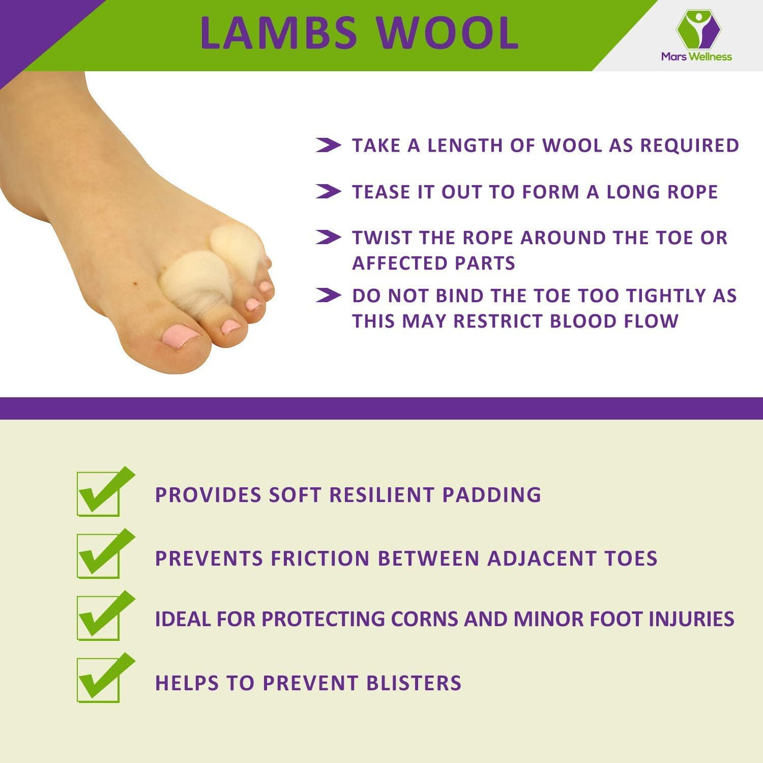 SUPVOX Lamb 4Pcs Lambs Wool Padding Wool for Toes Sweat-absorbing Toe  Separators Cushioning Comfort and Between Toes Blister Pads Blister Pads  Blister Pads Blister Pads