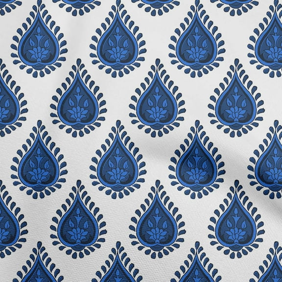 oneOone Polyester Spandex Medium Blue Fabric Block Sewing Fabric By The Yard Printed Diy Clothing Sewing Supplies 56 Inch Wide-6N
