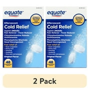 (2 pack) Equate Effervescent Cold Relief, 48 Tablets, Compare to Alka-Seltzer Plus® Cold Active Ingredients