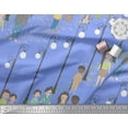 thumbnail image 2 of Soimoi Blue Velvet Fabric Street Lamp Human Figure Print Fabric by Yard 58 Inch Wide, 2 of 5