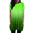 thumbnail image 1 of WEIYLL Womens T Shirts Summer Loose Pullover Gradient Short Sleeve Tunic With Pockets Green Tee Sizes XXL, 1 of 5