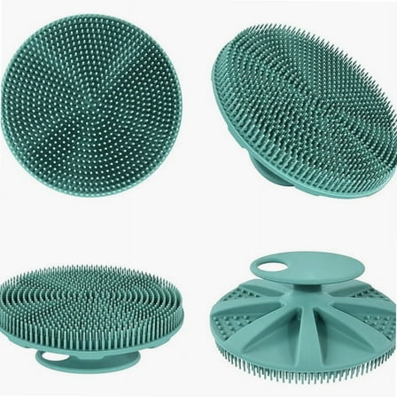 2Pcs Soft Silicone Body Cleansing Brush Shower Scrubber, Gentle Exfoliating and Massage for All Kinds of Skin (Blue)