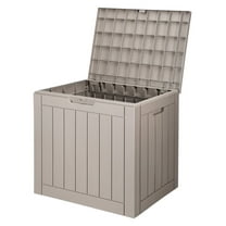 Outdoor Storage Box, 31 Gallon Resin , Backyard Outside Toy and Towel Storage Cabinet Waterproof, for Patio Furniture Cushions, Garden Tools, Pool Supplies & Package Delivery (Grey)