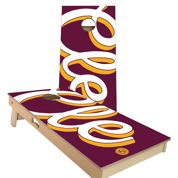 Skip's Garage | Clevelend Wine and Gold Cornhole Board Set | Includes Boards & Bags | Choose Your Size & Accessories