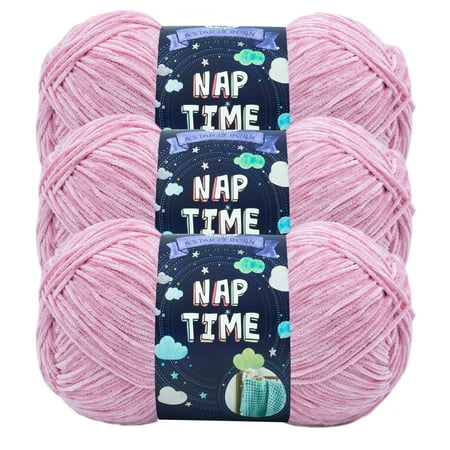 UPC: 0842093126423 | Lion Brand Yarn Naptime Pink Super Soft Chenille Medium Polyester Pink Yarn 3 Pack