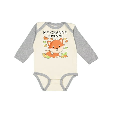 

Inktastic My Granny Loves Me- Little Fox Gift Baby Boy or Baby Girl Long Sleeve Bodysuit