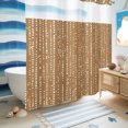 thumbnail image 6 of No Hook Shower Curtain, Abstract Polka Dot Shower Curtains for Bathroom with See Through Top Window, Geometric Dotted Stripes Farmhouse Brown Waterproof & Washable Bath Curtain 66"x72", 6 of 9