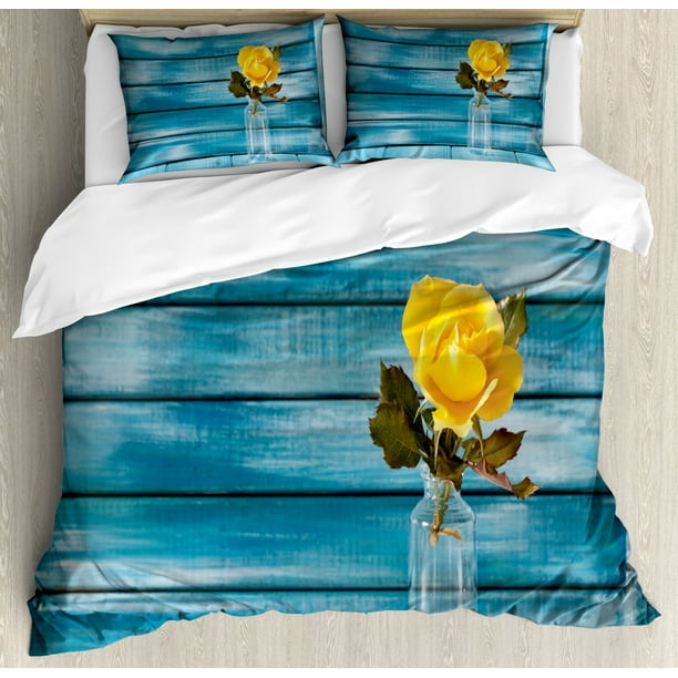 Rose Duvet Cover Set Realistic Ilration Of A Blooming Yellow In Clear Vase Decorative Bedding With Pillow Shams Petrol Blue Olive Green By Ambesonne Com - Olive Green And Blue Bedding Rose Duvet Cover Set Realistic Ilration Of A Blooming Yellow In Clear Vase Decorative Bedding With Pillow Shams Petrol Blue Olive Green By Ambesonne Com - Olive Green And Blue Bedding