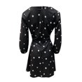 thumbnail image 5 of Pompotops Femmes Casual Manches Longues à Manches Longues Imprimé Col Rond Pull Tirer Robe de Soirée, 5 of 5