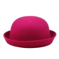 thumbnail image 2 of Faux Wool Rolled Brim Dome Hat Classic Dress Costume Hat for Men Women Autumn Winter Party Performance, 2 of 6