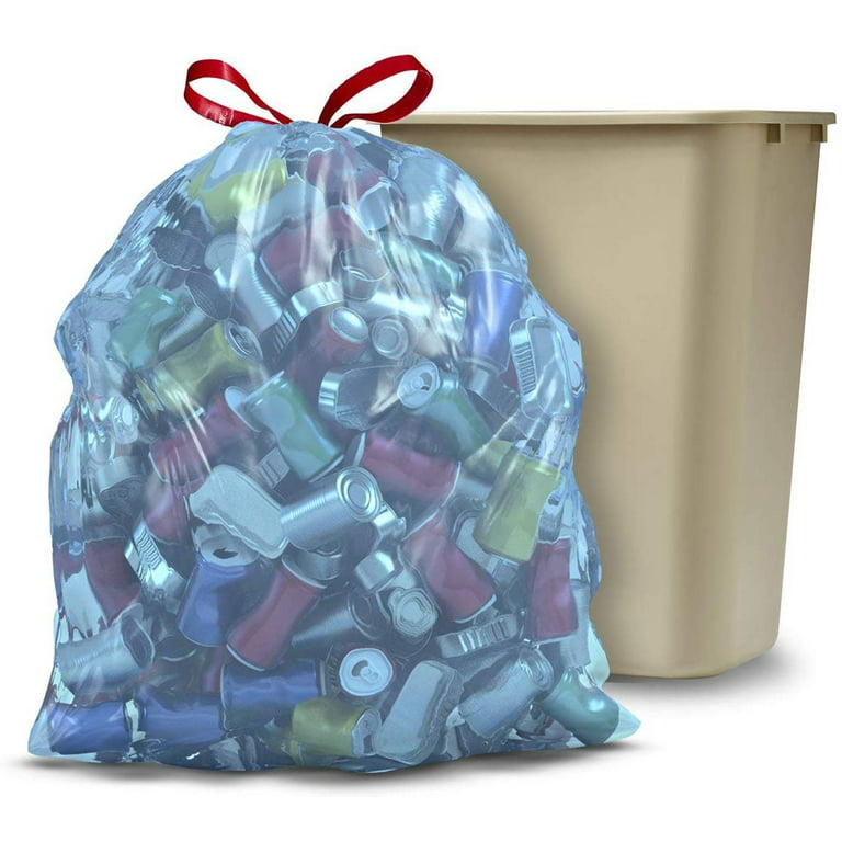 Glad Tall Kitchen Bags, Recycling, Blue Drawstring, 13 Gallon, Trash Bags