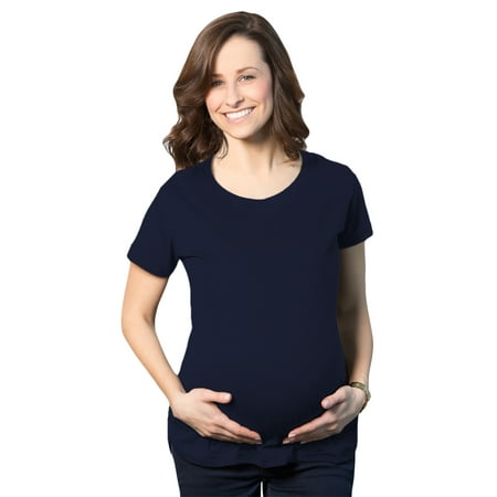 

Womens Maternity Shirt Pregnancy Tee Plain Blank Announcement New Baby Bump Top (Navy) - 3XL