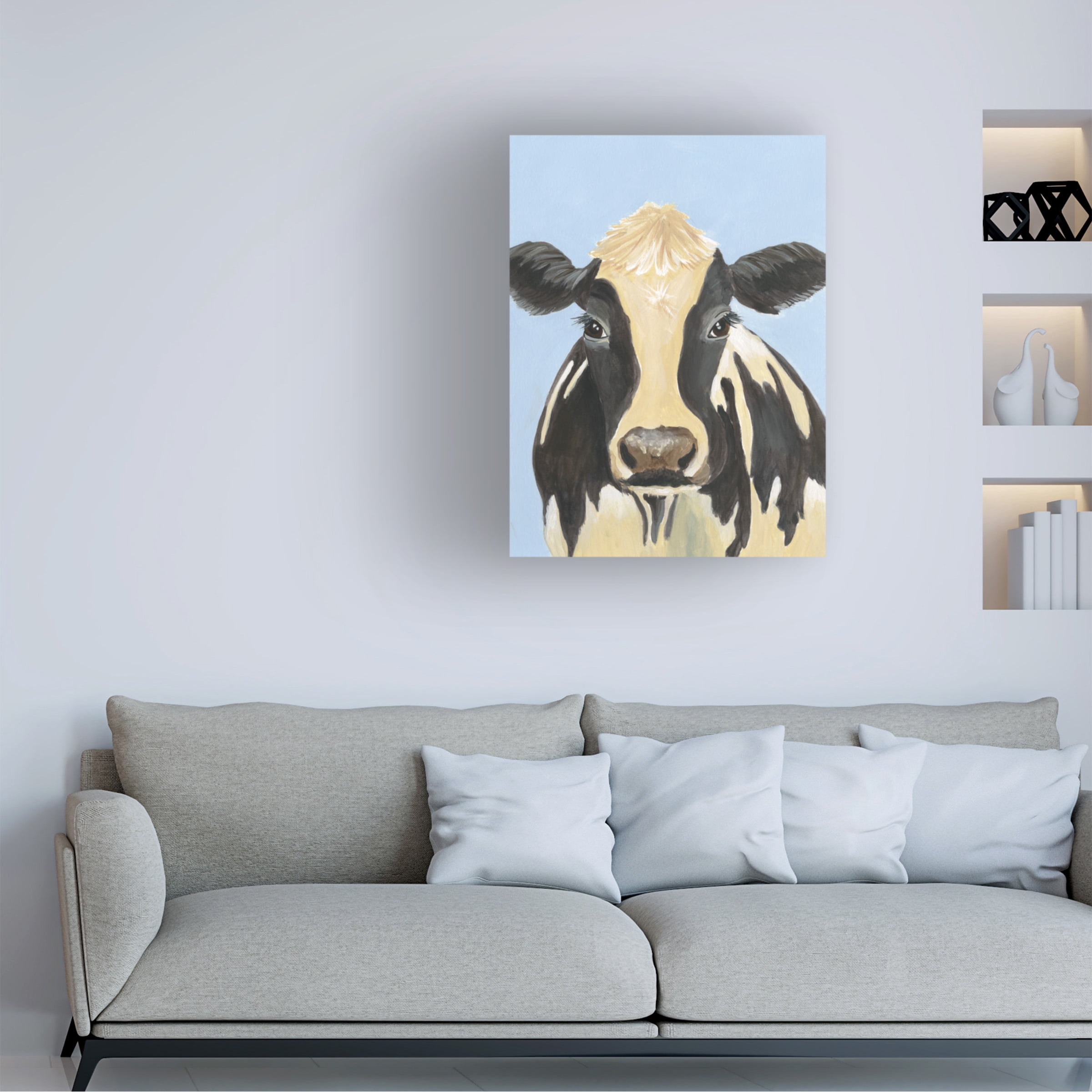 Regina Moore 'Cow don Bleu II' Canvas Art