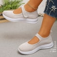 thumbnail image 5 of Womens Beige Breathable Mesh Mary Jane Casual Shoes with Cushioned Sole & Adjustable Strap for All-Day Comfort,Size 7, 5 of 9