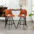 thumbnail image 6 of Roundhill Furniture Porth Fabric Kitchen 28.25" Barstools, Set of 2, Orange, 6 of 12
