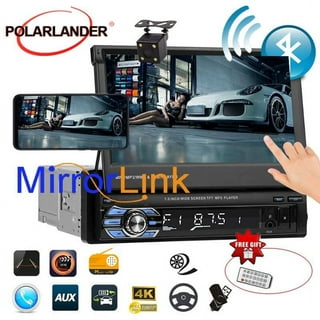 1 Din Universal Android 10 4G+64G Retractable Radio Screen Car DVD GPS  Navigation Auto Head Unit 1Din Autoradio CarPlay Stereo