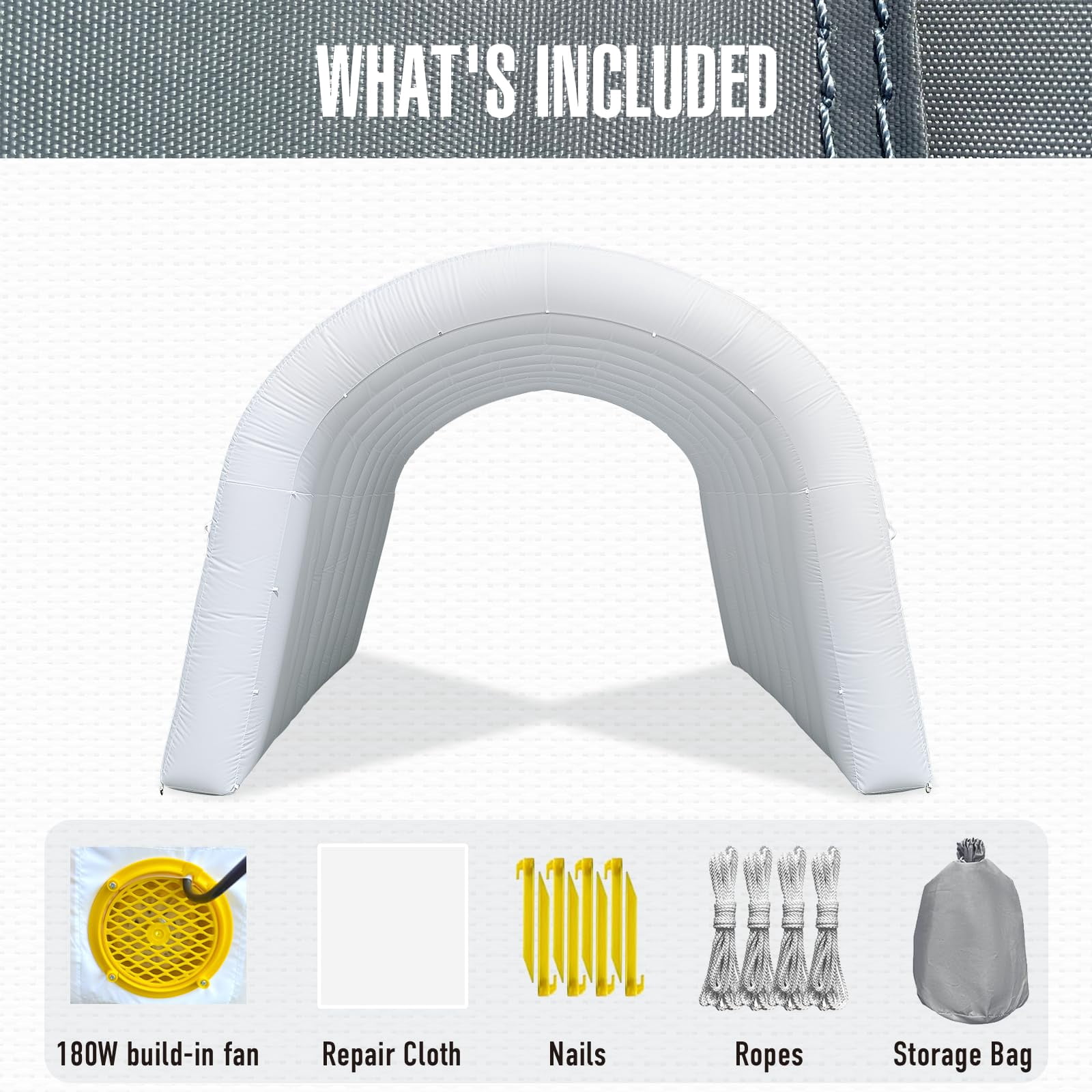 Inflatable Tunnel Sports Entrance with Internal Blower, 10x10x9ft Inflatable Tunnel Tent for Business Advertising Event Exhibition Promotion,Street,Shop,Supermarket,School White