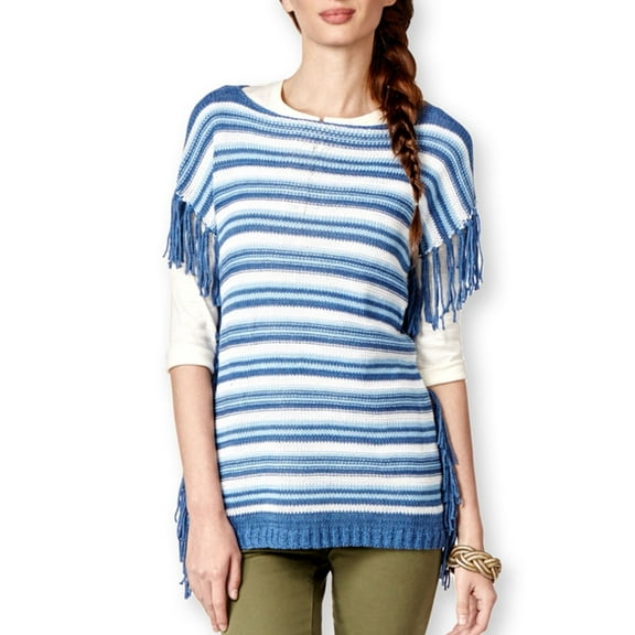 American Living Womens Striped Boat-Neck Pullover Sweater, Blue, XX-Large