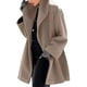 thumbnail image 1 of Abrigos de invierno a la moda para mujer, chaqueta y abrigo largo con capucha y botones con cuello chal para otoño e invierno, para trabajo, fiesta, oficina, rojo XL, 1 of 5