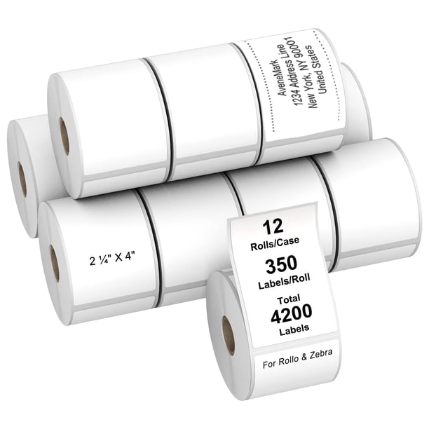 Etiqueta térmica AveneMark 350 etiquetas para impresora Zebra de 2,25 x 4 cm