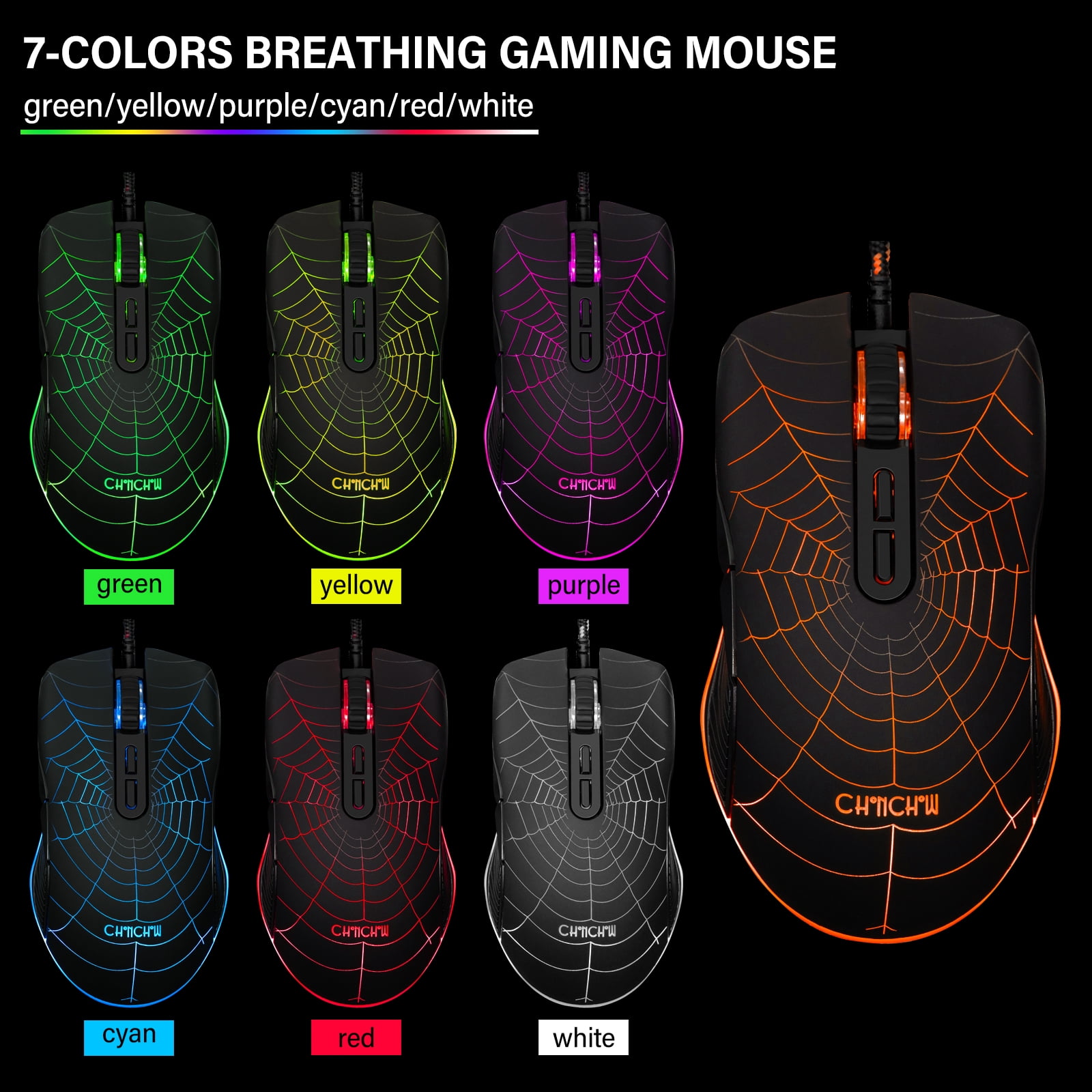 CHONCHOW Wired Gaming Keyboard and Mouse, gaming keyboard RGB Mouse,Multimedia Keys ,Anti-ghosting Keys, Spill-Resistant for PC PS5 PS4 Xbox One